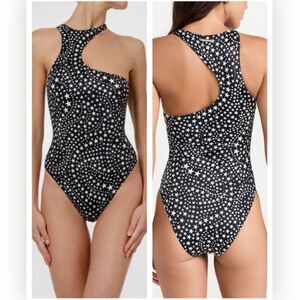 Stella McCartney Women's Black Star Print One Piece Swimsuit Size M NWT $365